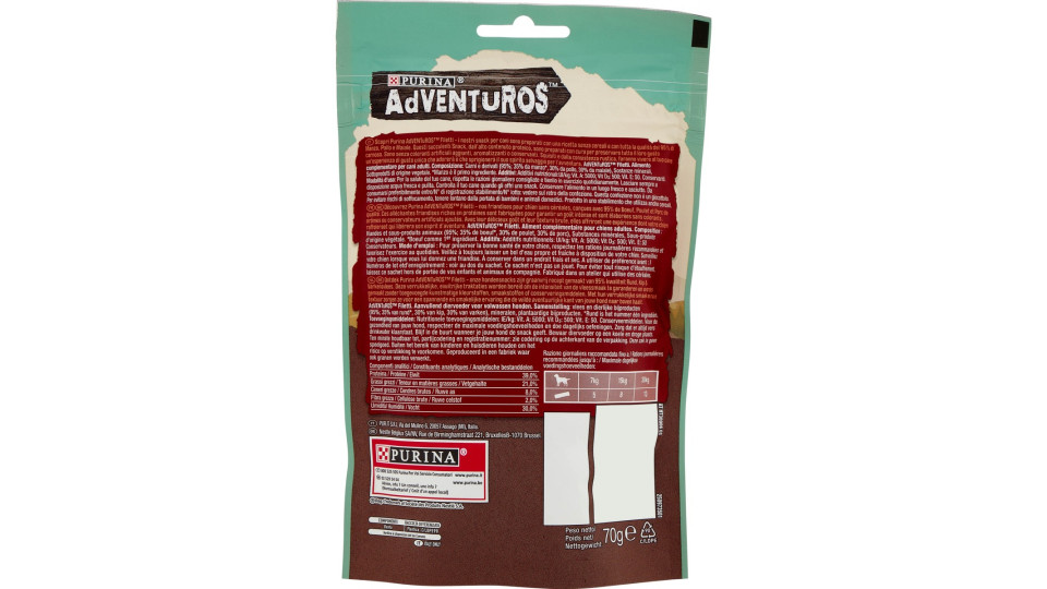 PURINA ADVENTUROS Filetti Manzo, Pollo e Maiale 70 g