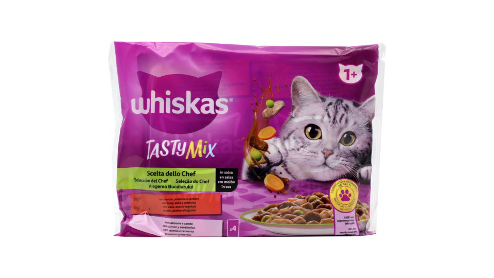Whiskas Tasty Mix Scelta dello Chef in salsa con manzo pollame...