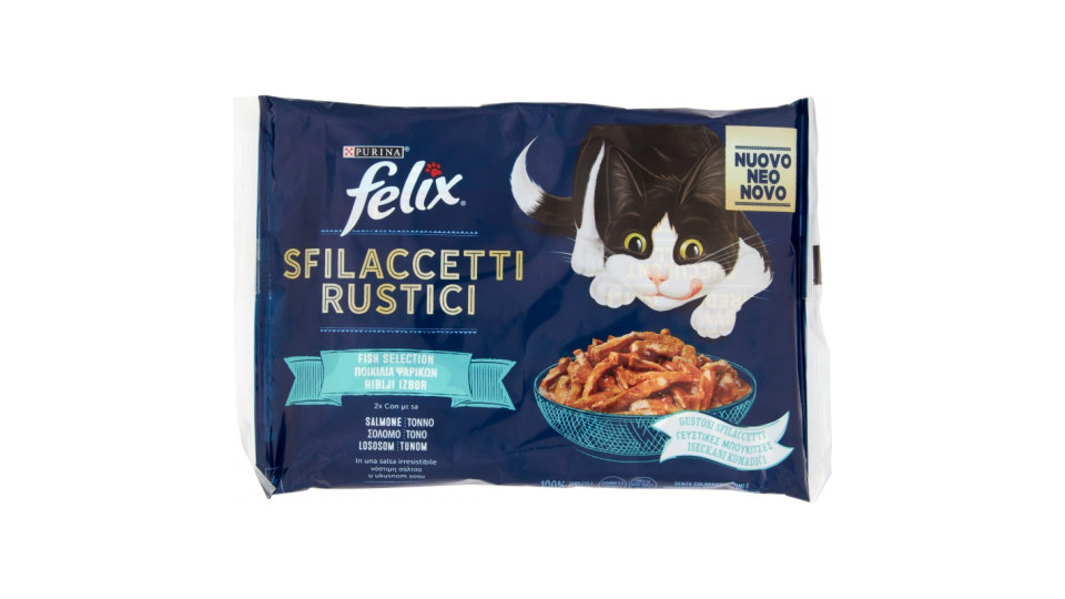 PURINA FELIX Gatto Umido Sfilaccetti Rustici con Salmone,...