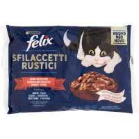PURINA FELIX Gatto Umido Sfilaccetti Rustici con Manzo, Pollo...