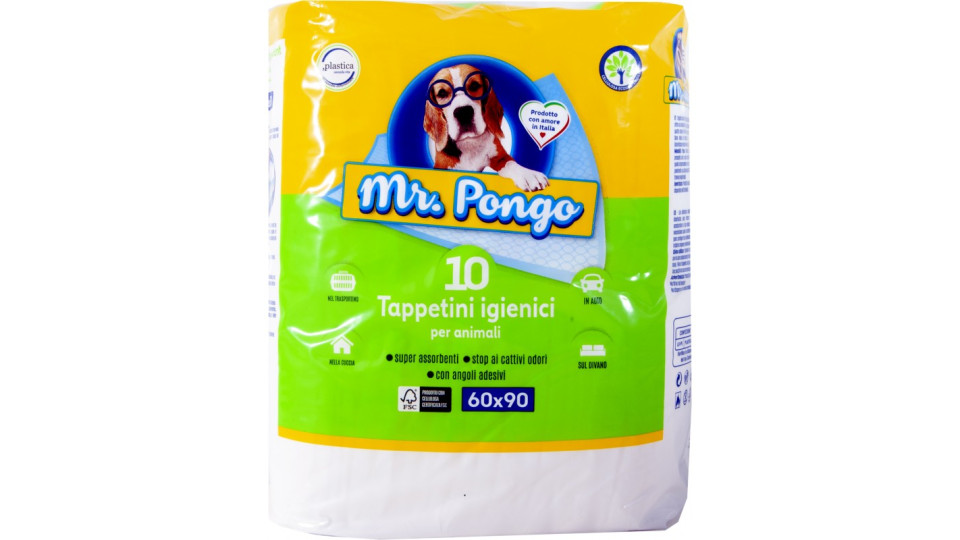 Mr.pongo tappetino assorbente per cani cm.60x90 pz.10