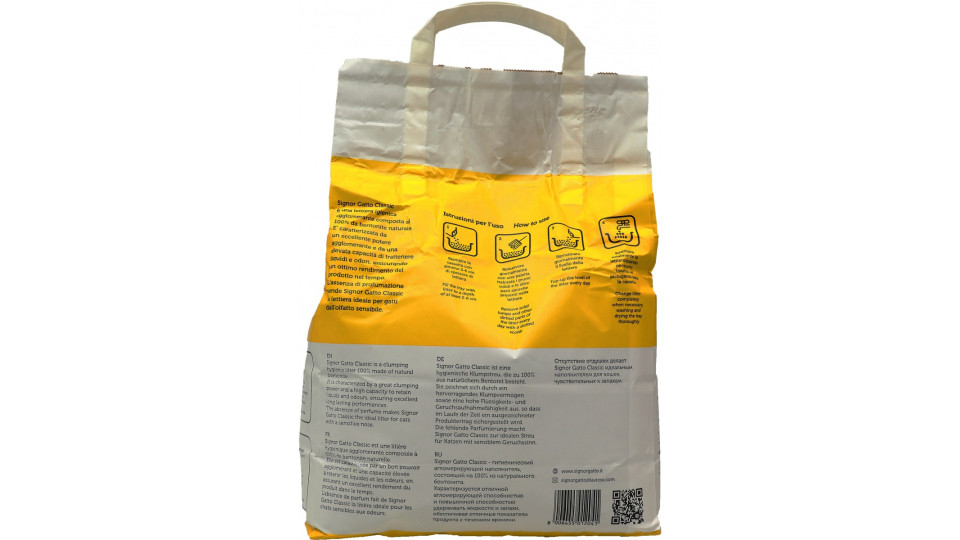 lettiera signor gatto agglomerante a base minerale classic lt.5
