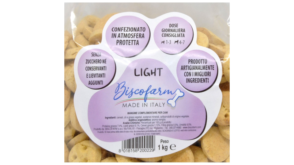 Biscofarm biscotti per cani light kg.1