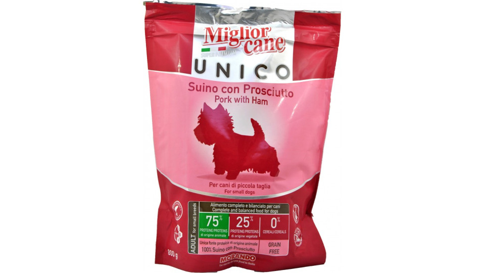 Miglior Cane unico crocchette suino con prosciutto gr.800