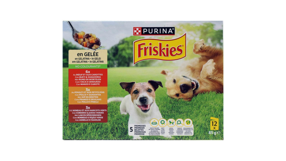 PURINA FRISKIES In Gelatina Con Manzo e Carote, Pollo e...