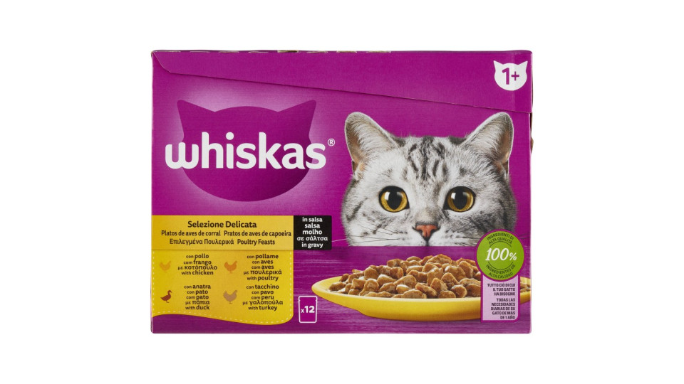 Whiskas Selezione Delicata in salsa con pollo, con pollame,...