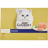 PURINA GOURMET Gold Gatto Mousse con Manzo, Pesce, Tacchino,...