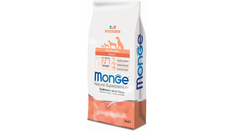Monge dog all breeds salmone riso kg.12