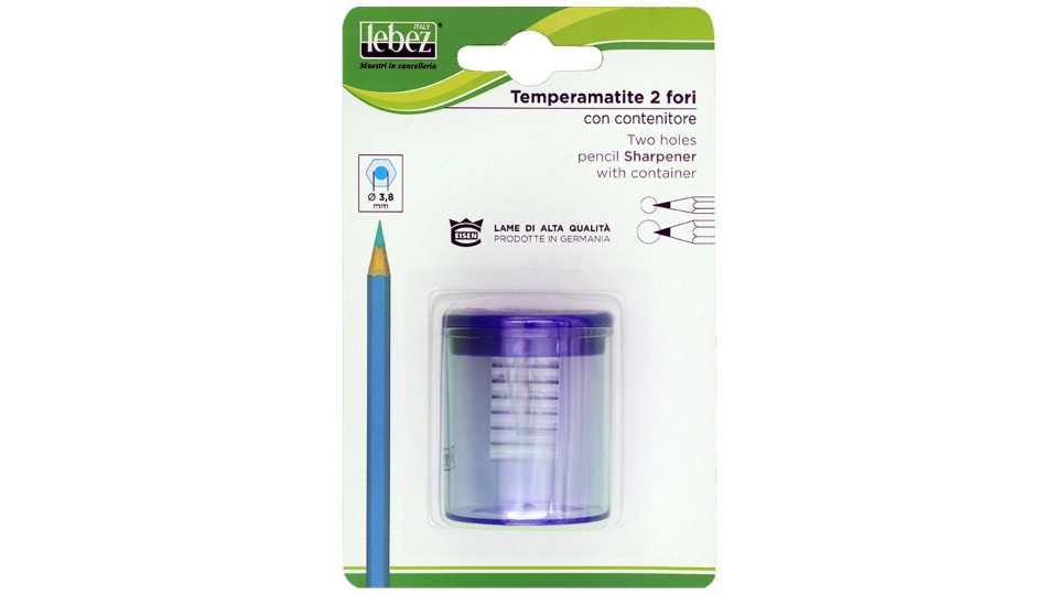 Temperino lebez 2 fori con contenitore