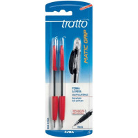 Penna sfera tratto matic grip rosso blister x2