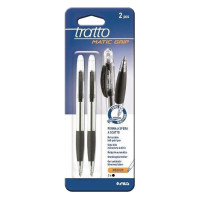 penna sfera tratto matic grip nero blister x2