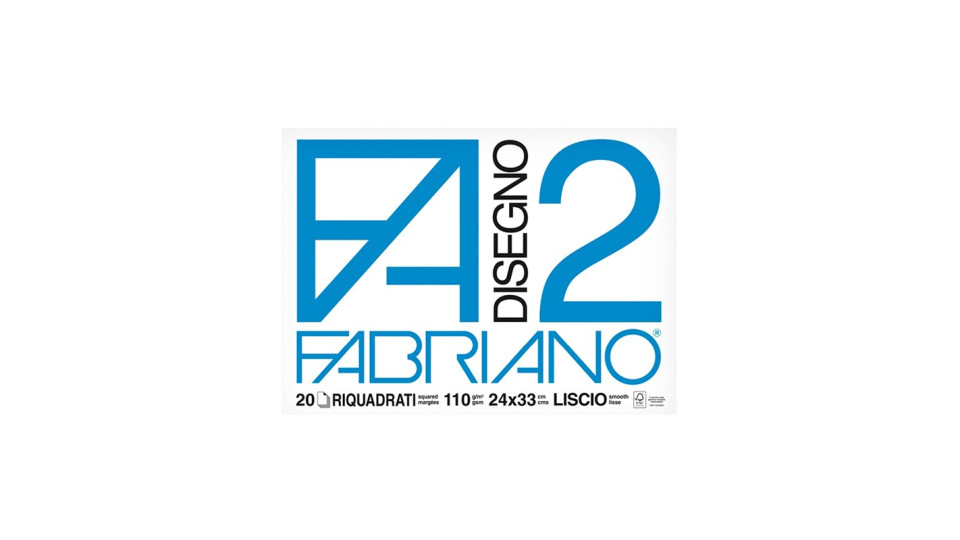 album fabriano riquadrato f2 cm24x33 fg.20 Liscio
