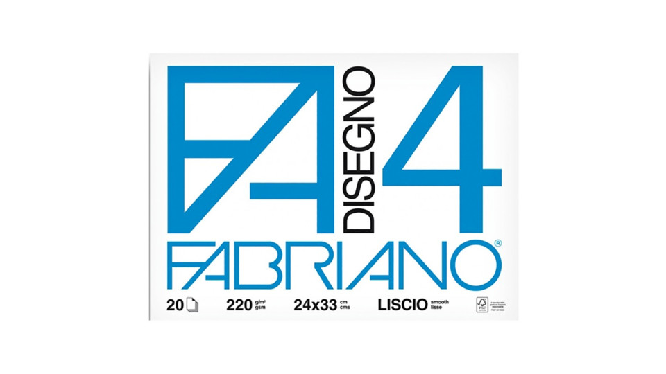Album disegno fabriano f4 cm.24x33 liscio fg.20