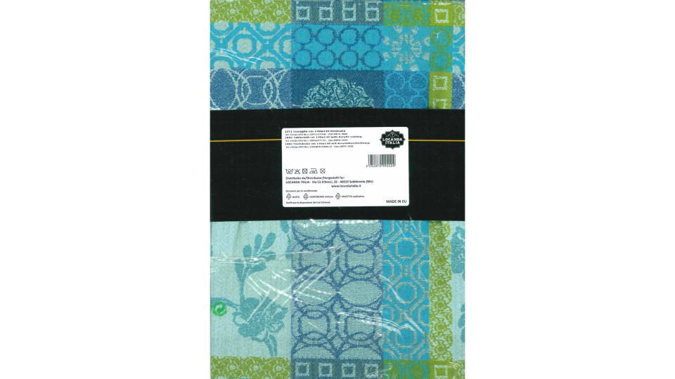 Lopcanda Italia tovaglia resinato 100% cotone jacquard blu...