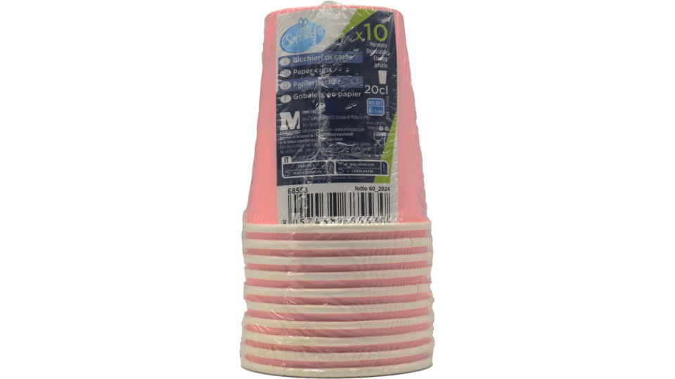 Soft Soft bicchieri di carta ric. rosa cl.20x10