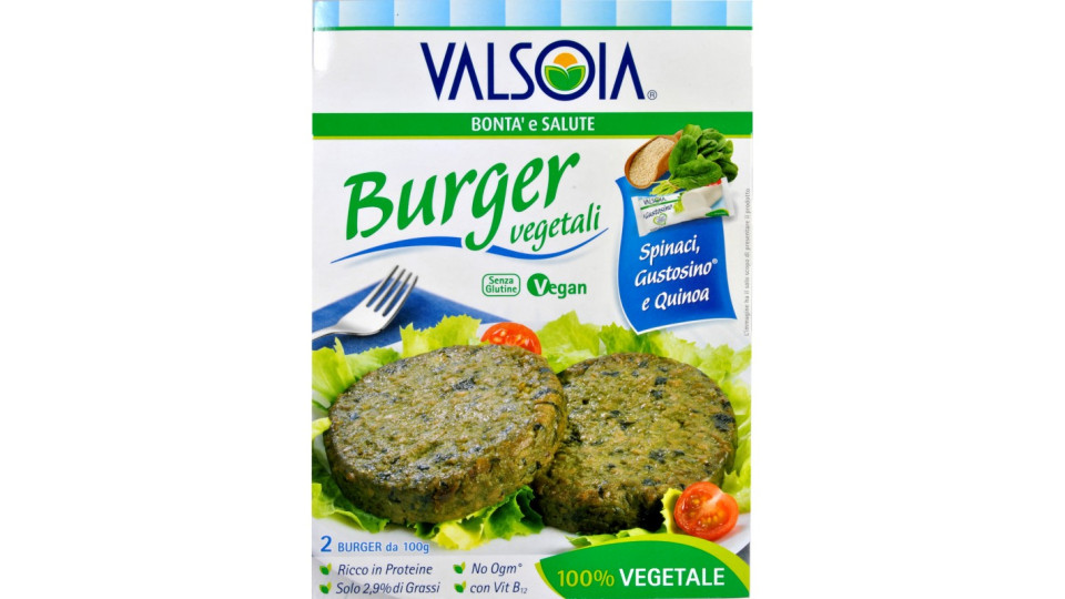 Valsoia Burger spinaci gustosino e quinoa gr 200