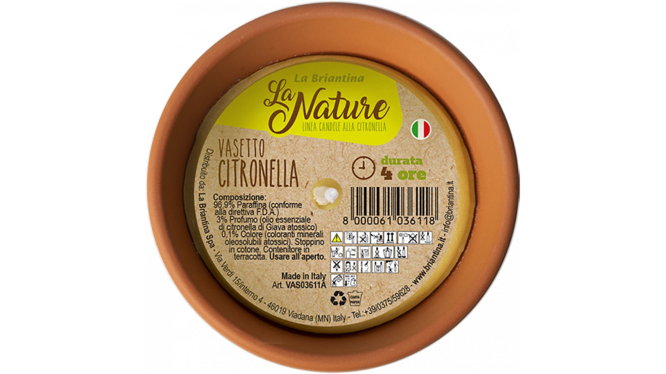 La nature vasetto in terracotta con citronella mini
