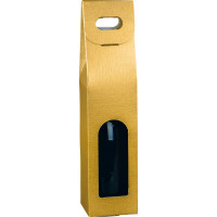Scatola 1 bottiglia cm.9x9x39 fibra oro