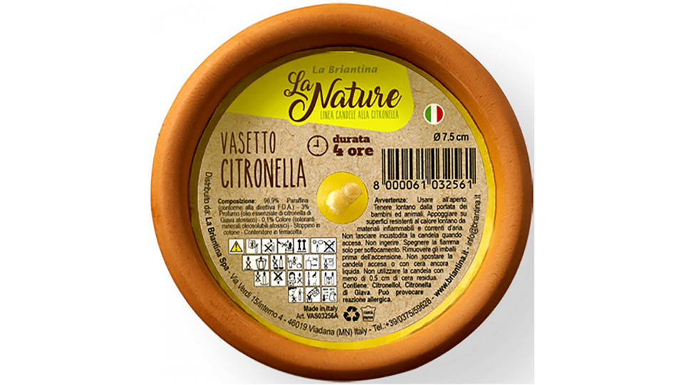 La nature vasetto in terracotta con citronella d.7,5