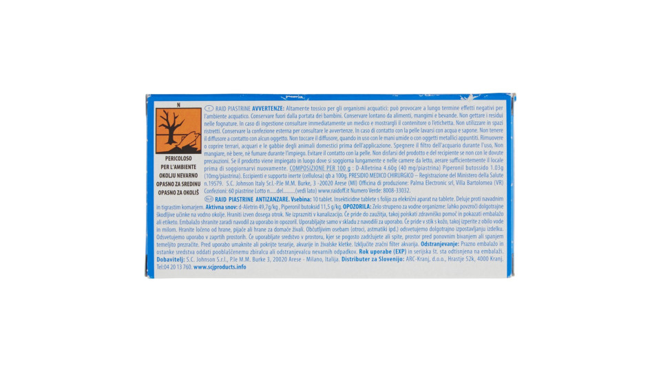 Raid Pastrine antizanzare zanzare tigre & comuni 10...