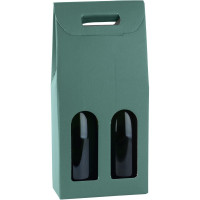 Scatola 2 bottiglie cm.18x9x38,5 fibra verde