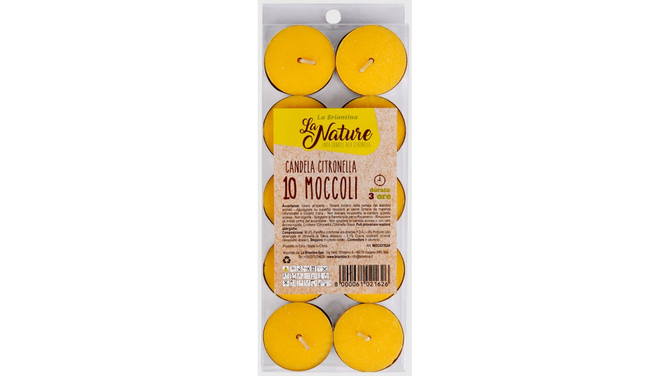 La nature moccoli profumati alla citronella pz.10
