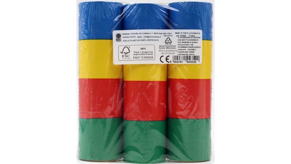 Confezione da 3 stelle filanti mm.7