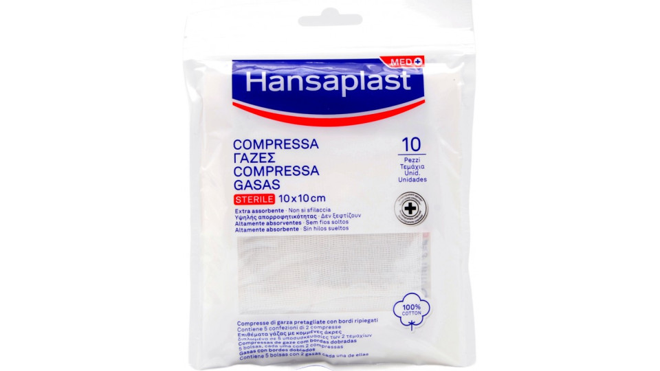 Hansaplast compressa sterile 10x10 cm pz.10