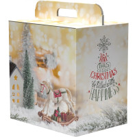 Scatola panettone e bottiglia cm.33x24x34 incanto nat