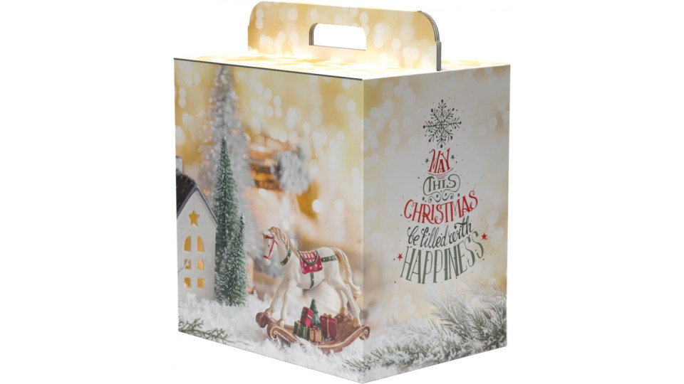 Scatola panettone e bottiglia cm.33x24x34 incanto nat