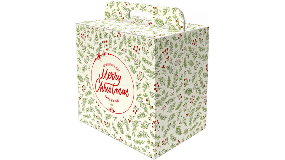 Scatola da regalo cm.33x24x34 merry panna