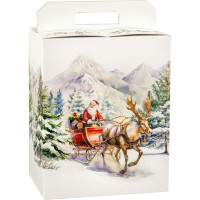 Scatola panettone e bottiglia cm.31x23x35 paesaggio