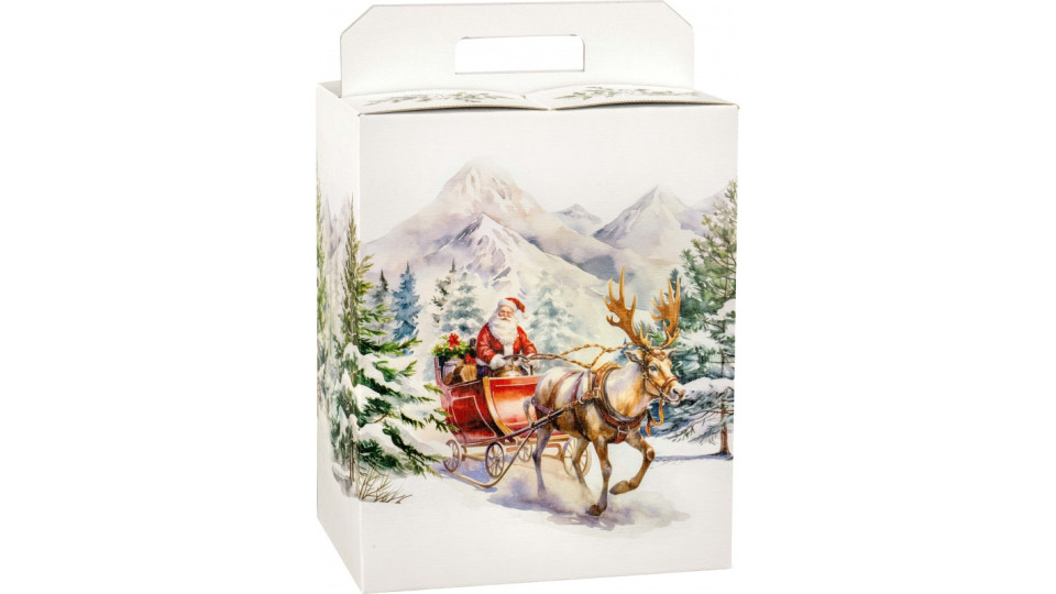 Scatola panettone e bottiglia cm.31x23x35 paesaggio
