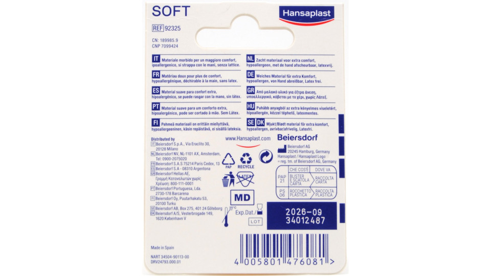 Hansaplast cerotto rocchetto soft cm,2,5 x mt.5