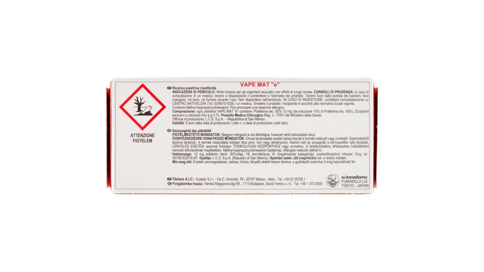 VAPE Ricarica Piastrine Profumata Geranio x30