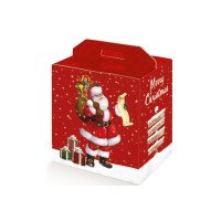 Scatola da regalo cm.33x25x35 babbo natale