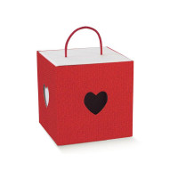 In cordino lino rosso cuore mm.245x245x180