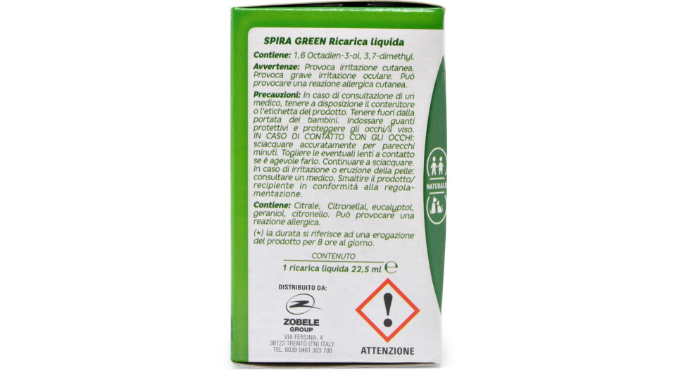 Spira green ricarica liquida 22,5 ml.