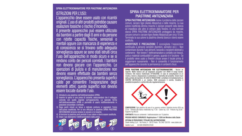 Spira elettroemanatore +10 piastrine