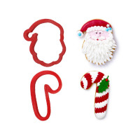Serie di tagliapasta a forma di babbo natale e cane - serie set 2