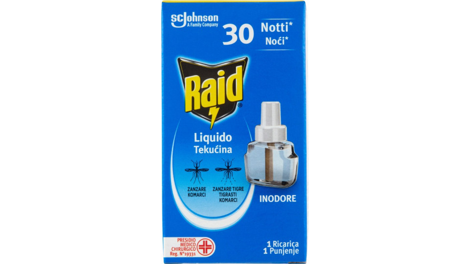 Raid Liquido Zanzare & Zanzare Tigre 1 Ricarica 21 ml.
