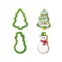 Serie di tagliapasta a forma di albero natale e pupazzo neve -...