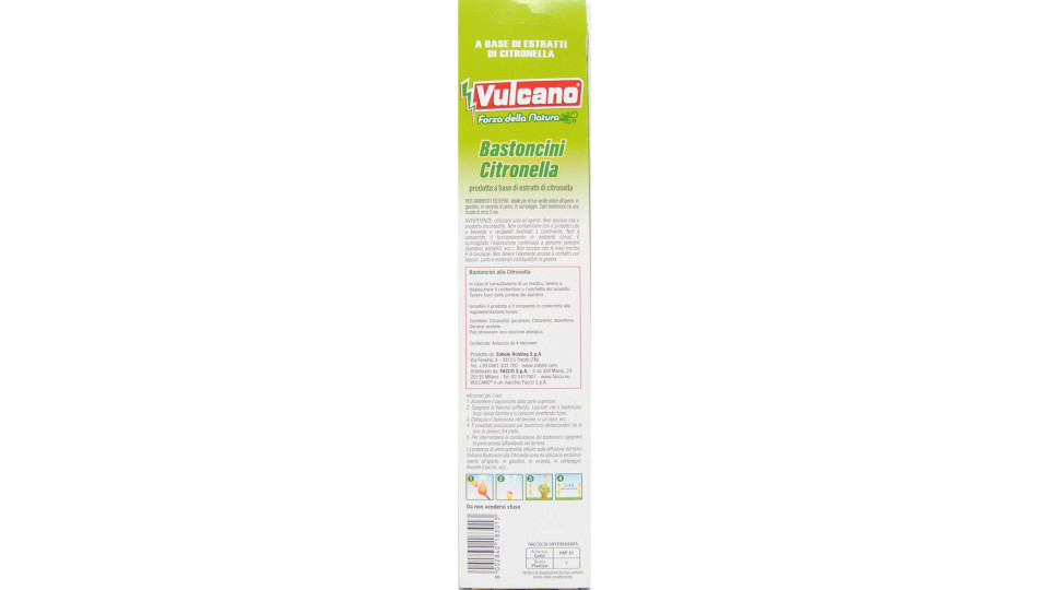 Vulcano green bastocini citronella pz.4