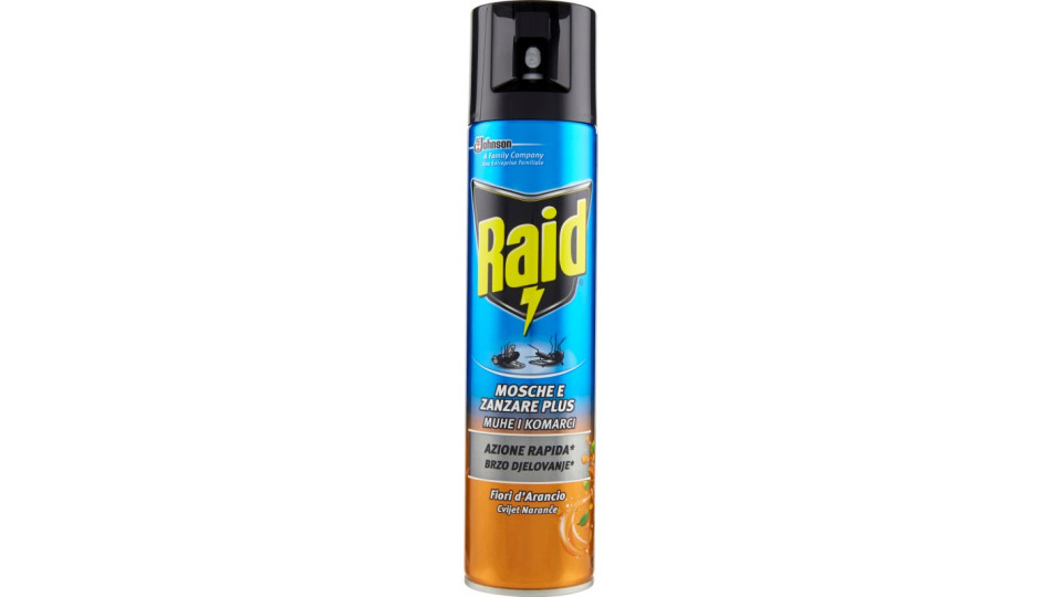 Raid Mosche e Zanzare Plus Fiori d'Arancio 400 ml.