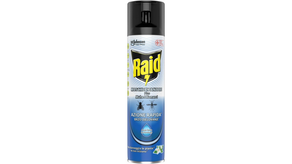 Raid mosche e zanzare spray aqua base ml.400