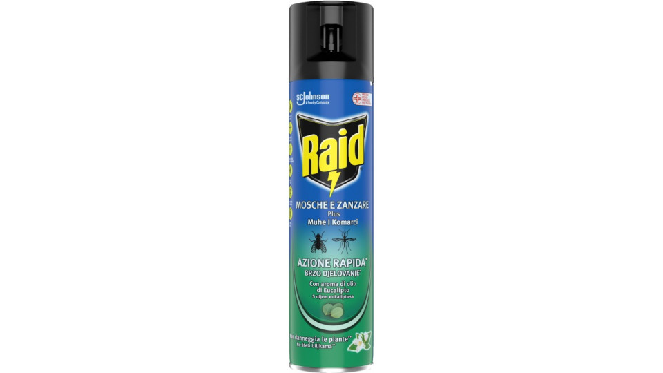 Raid mosche/zanzare spray eucalipto - ml.400