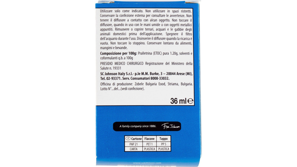 Raid Liquido Elettrico Ricarica, 60 Notti, Classica, 36 ml