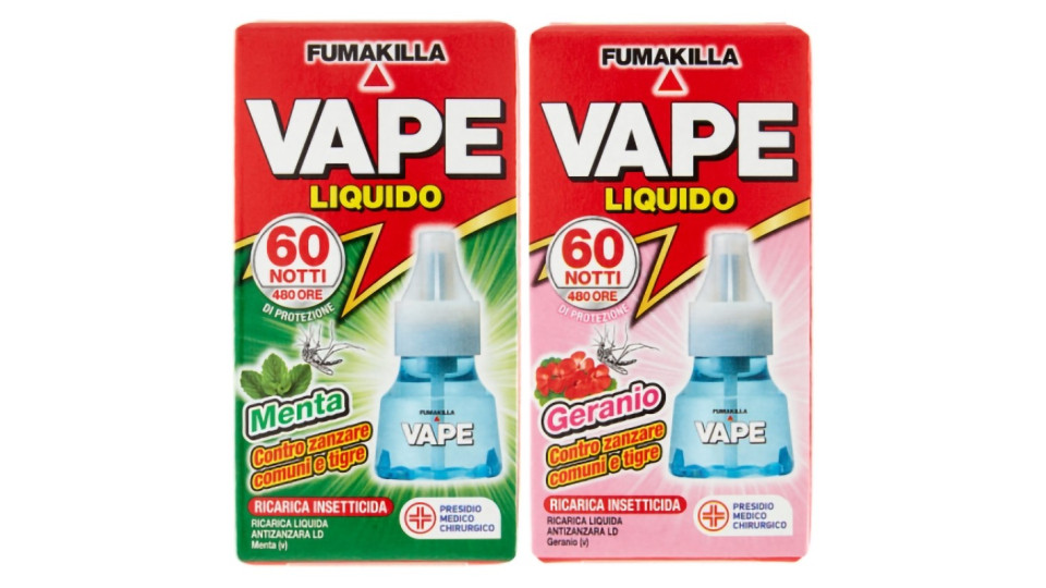 Vape magic ricarica 45+5 notti menta geranio