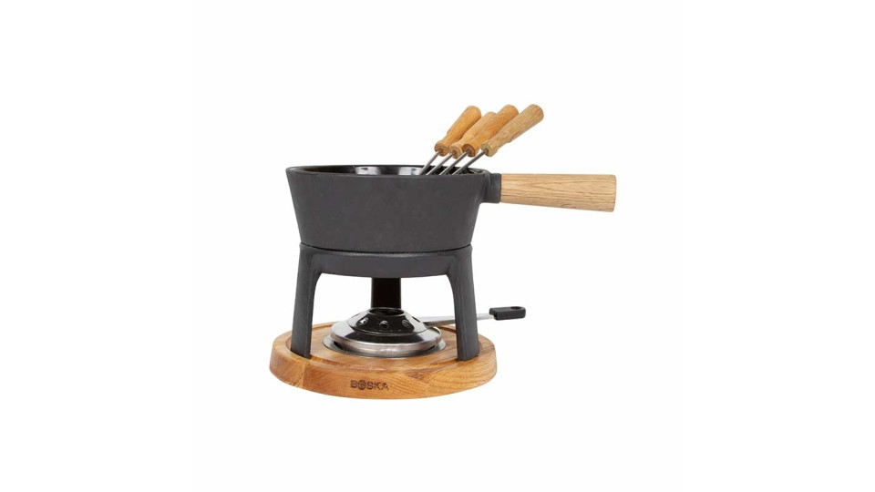Fondute: Set fonduta in ghisa per formaggio pro nero