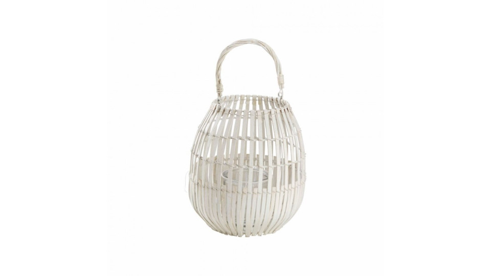 Lanterne e portacandele: Lanterna bamboo white 25x40h